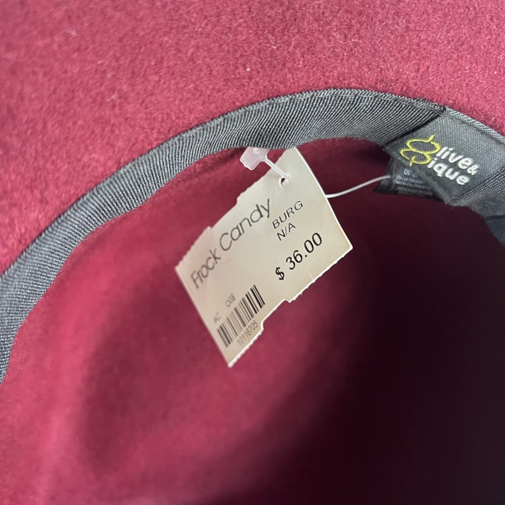 Rich Wine Felt Fedora Hat - Picture 6 of 6